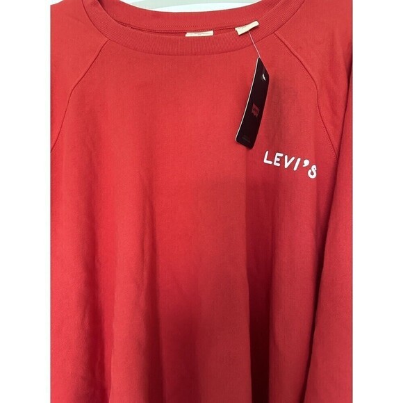 Levi's Women's Plus Size Comfy Cozy Sweatshirt & Jogger set Valiant Poppy 4X - Picture 7 of 12